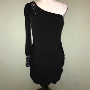 Worn Once! Embellished & Ruched Dress 😍